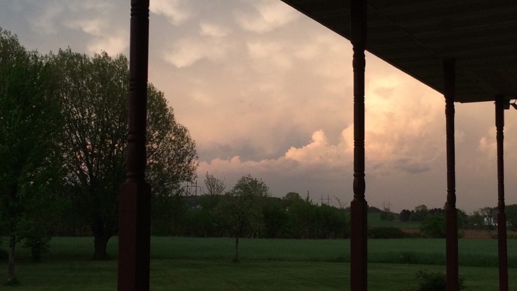 Clouds off a porch