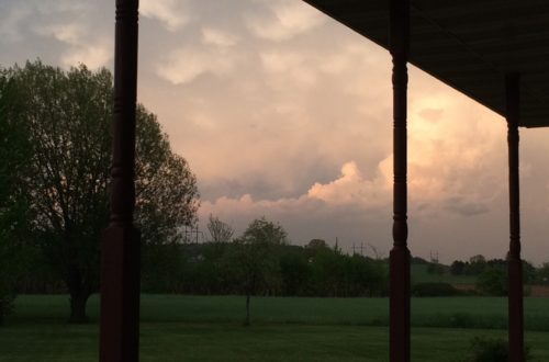 Clouds off a porch